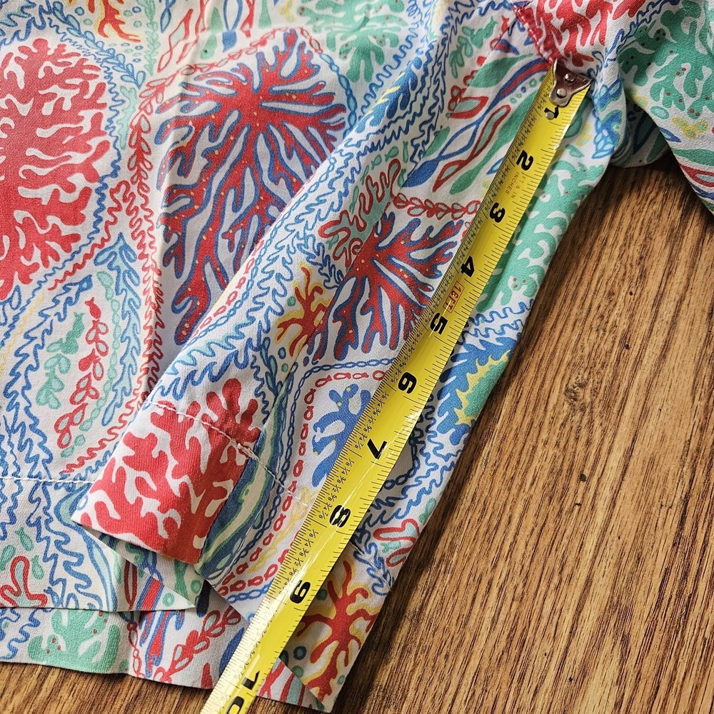 LILLY PULITZER Green/Pink Blue Bermuda Shorts Size 6 Cotton Summer EUC - Picture 9 of 12
